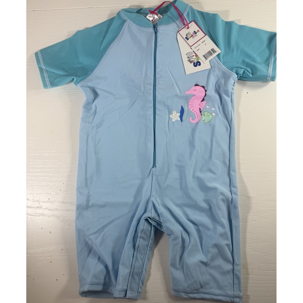 Toddler One Piece Rash Guard Swimsuit Seahorse Swimwear 4t Kid Swim Beach New